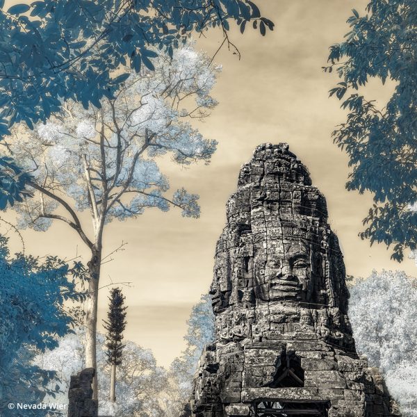 Infrared image of the entrance to Angkor Thom.