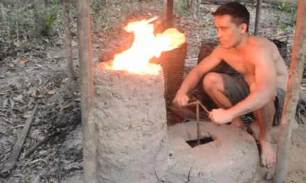 Primitive Technology: Blower and Furnace Experiments Make Bits of Iron