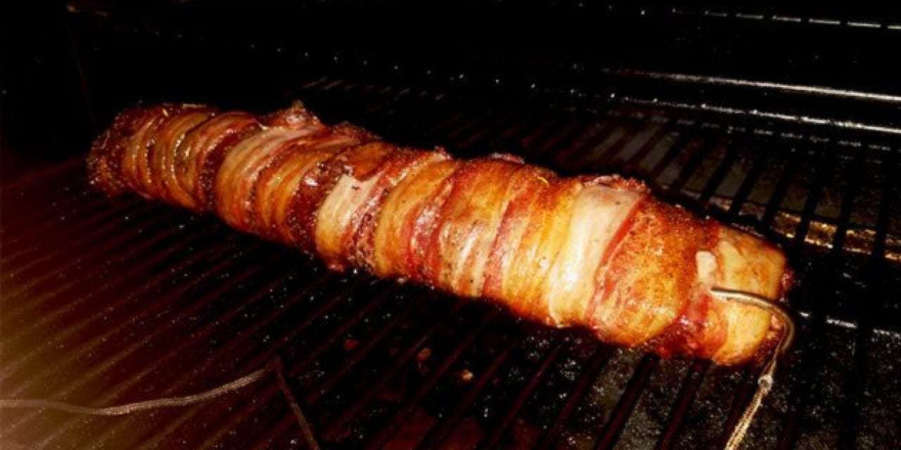 Feta Stuffed, Bacon Wrapped Venison Backstrap on the Traeger