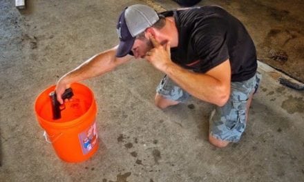 Shooting a Pistol Submerged in Gasoline