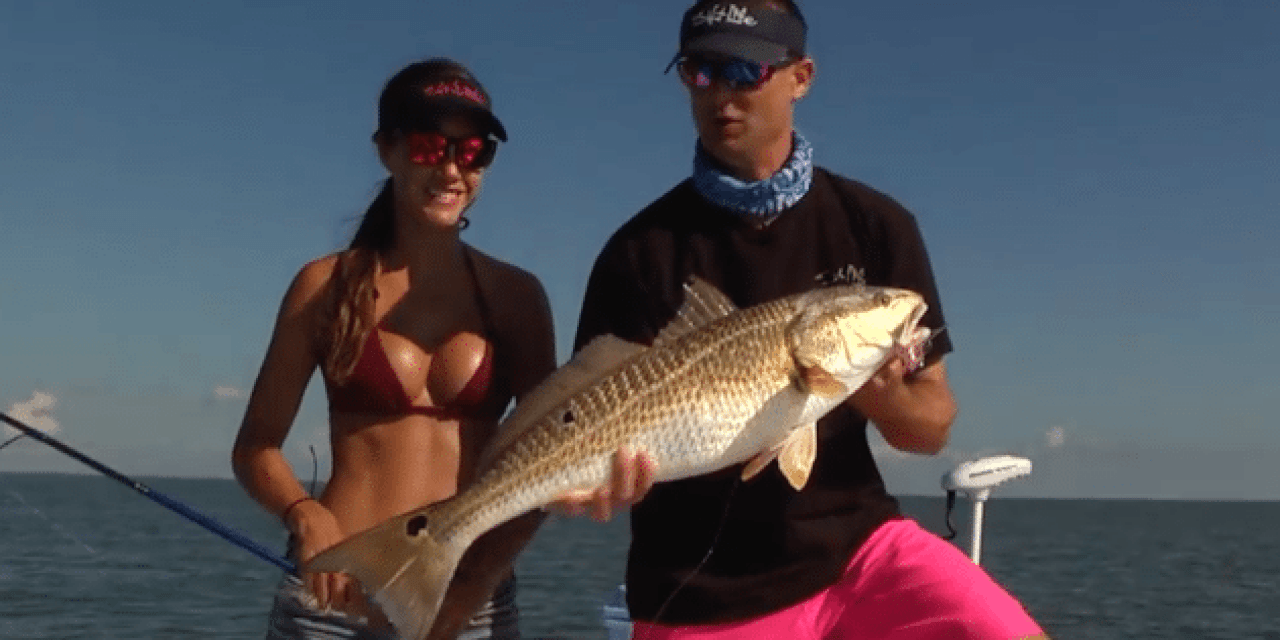 Video: Luiza Hooks Massive Bull Redfish in Venice, Louisiana