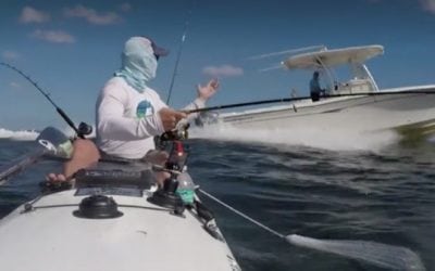 Boat Comes Dangerously Close to Offshore Kayaker