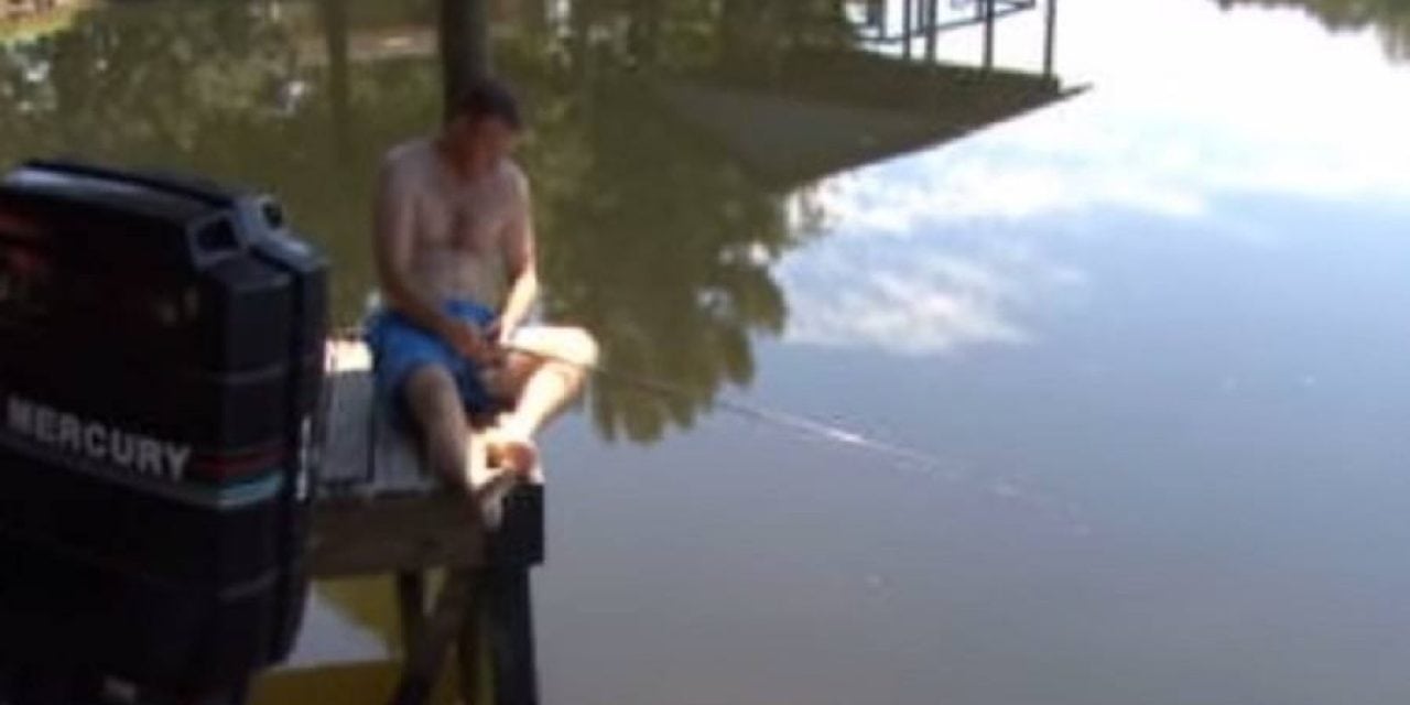 Fish Pulls Sleeping Fisherman Into the Water