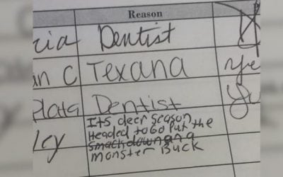 12-Year-Old Texas Huntress Signs Out of School in Hilarious Fashion