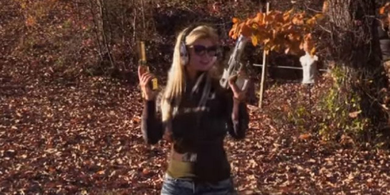 This Lady Fires Two Desert Eagle Pistols at the Same Time