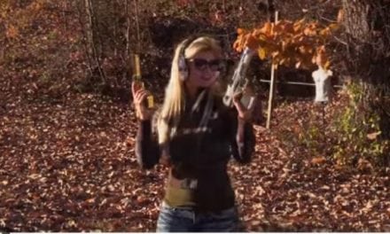 This Lady Fires Two Desert Eagle Pistols at the Same Time