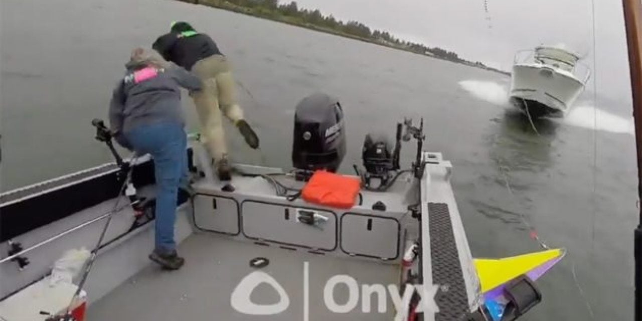 Anglers Jump Ship, Come Inches from Being Obliterated by Oncoming Boat