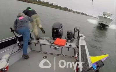 Anglers Jump Ship, Come Inches from Being Obliterated by Oncoming Boat