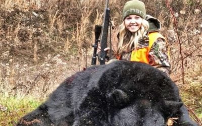 Huntress Lands 252-Yard Shot on Black Bear with Her 7mm Magnum
