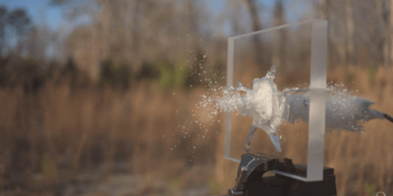 Here’s a .50 Cal Hitting a Ballistic Glass Window in Super Slo-Mo