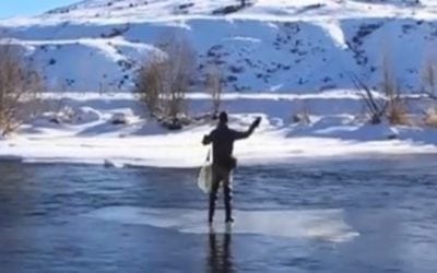 Fly Fishing from a Sheet of Floating Ice? Well, Why Not?