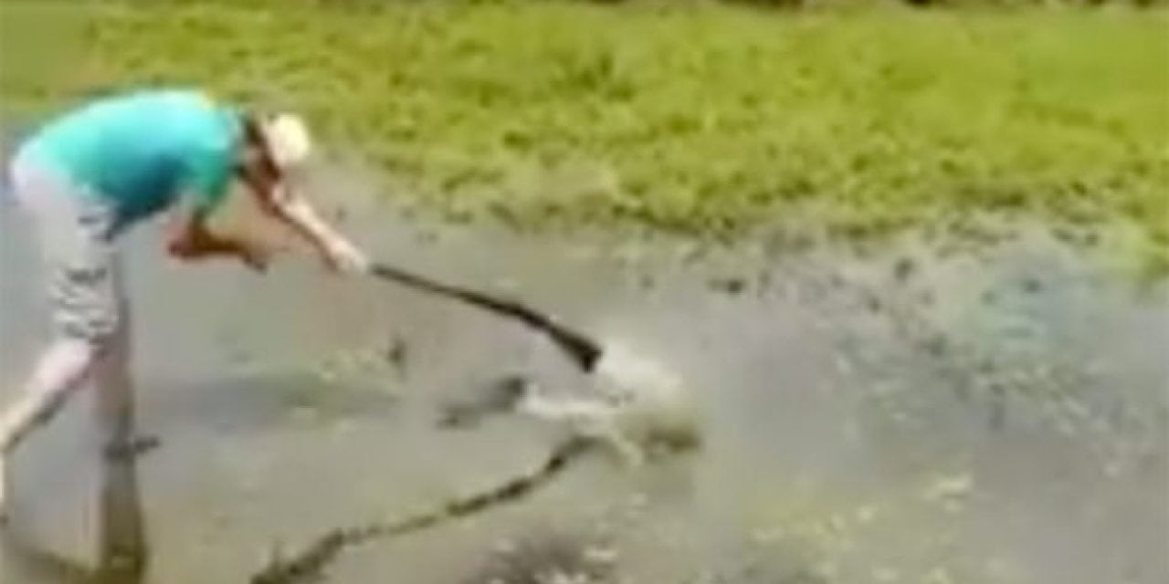 Video: Guy Whacks Fish with Gun, Shoots Himself in the Junk