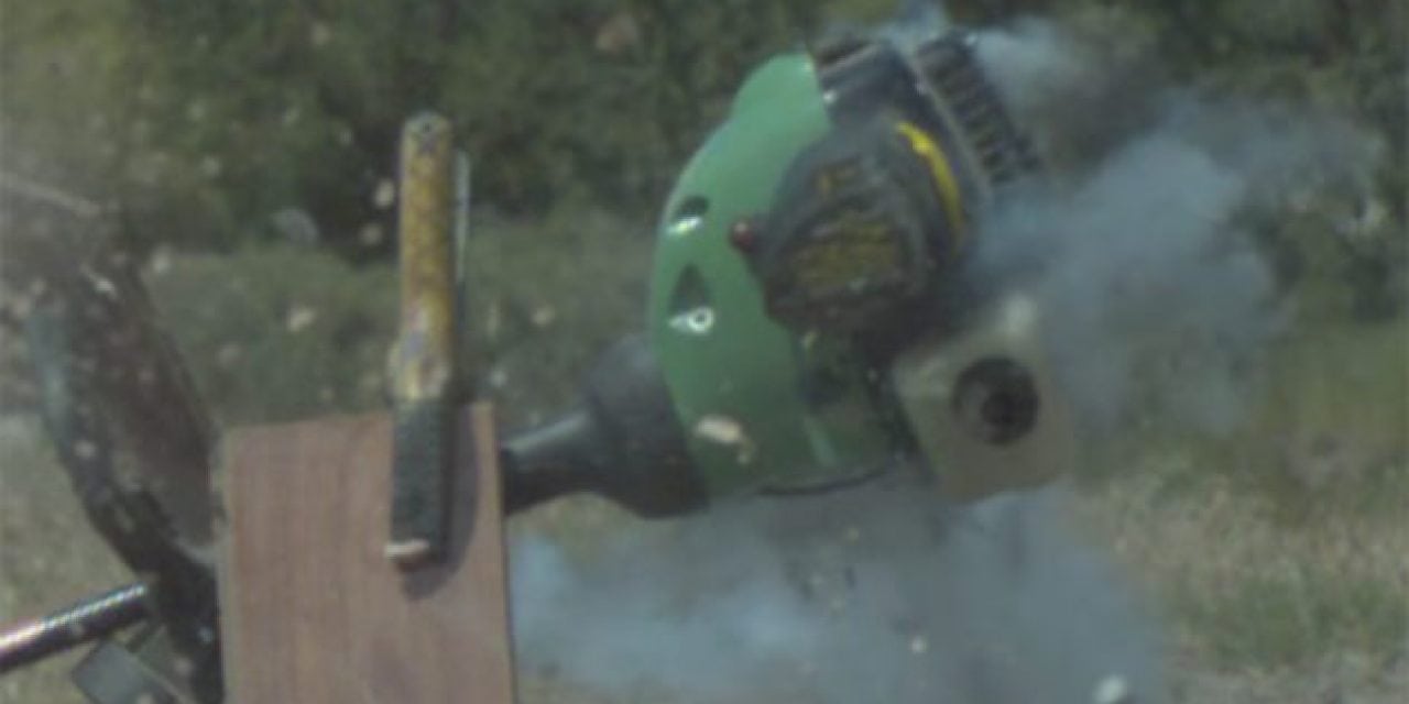 Video: Shotgun Slug vs. Weed Wacker
