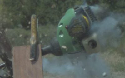 Video: Shotgun Slug vs. Weed Wacker