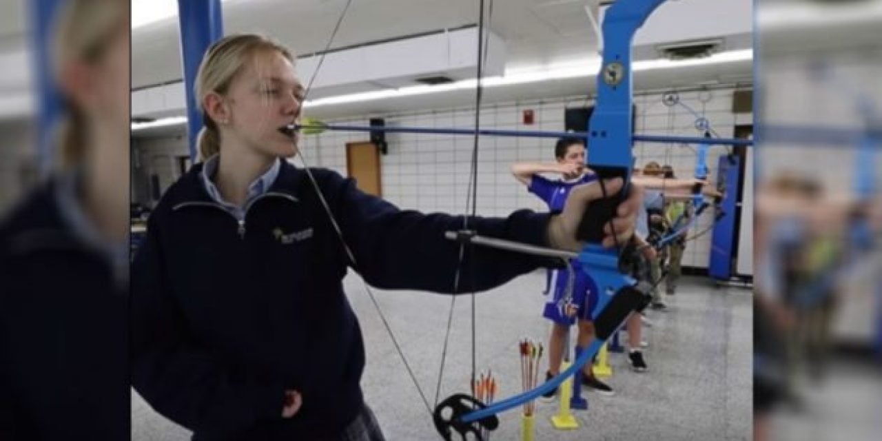 Video: Student Archer Uses Her Teeth to Fire Her Bow
