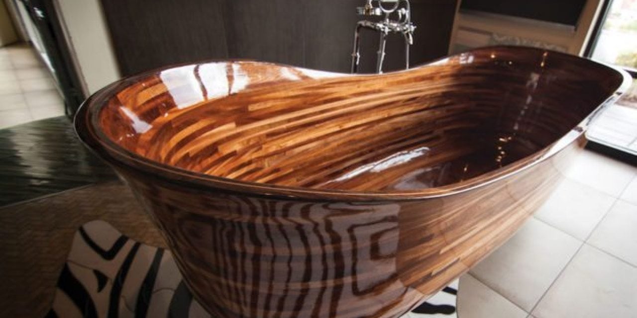 Seattle Woodworker Creates Stunning Bathtubs Using Marine Technology