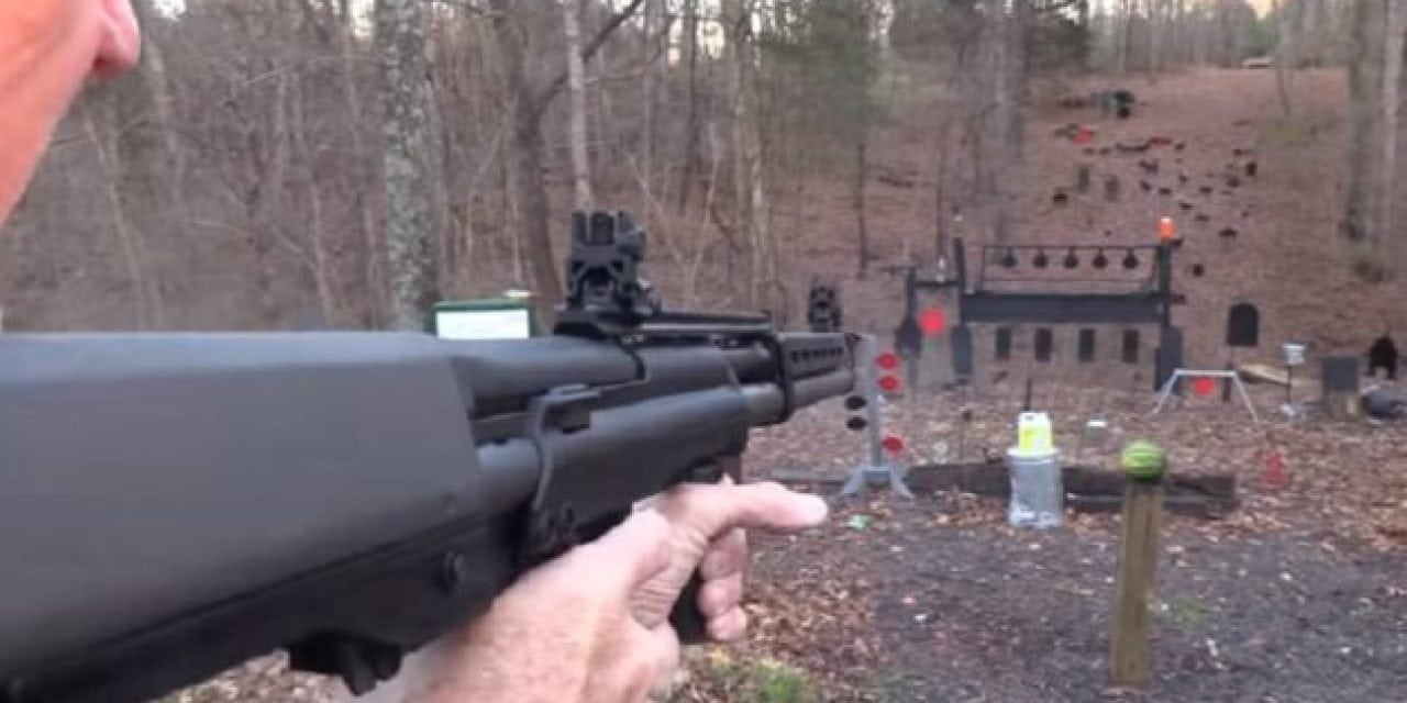 Slug Shooting From a Keltec KSG-25 Shotgun Looks Incredibly Fun