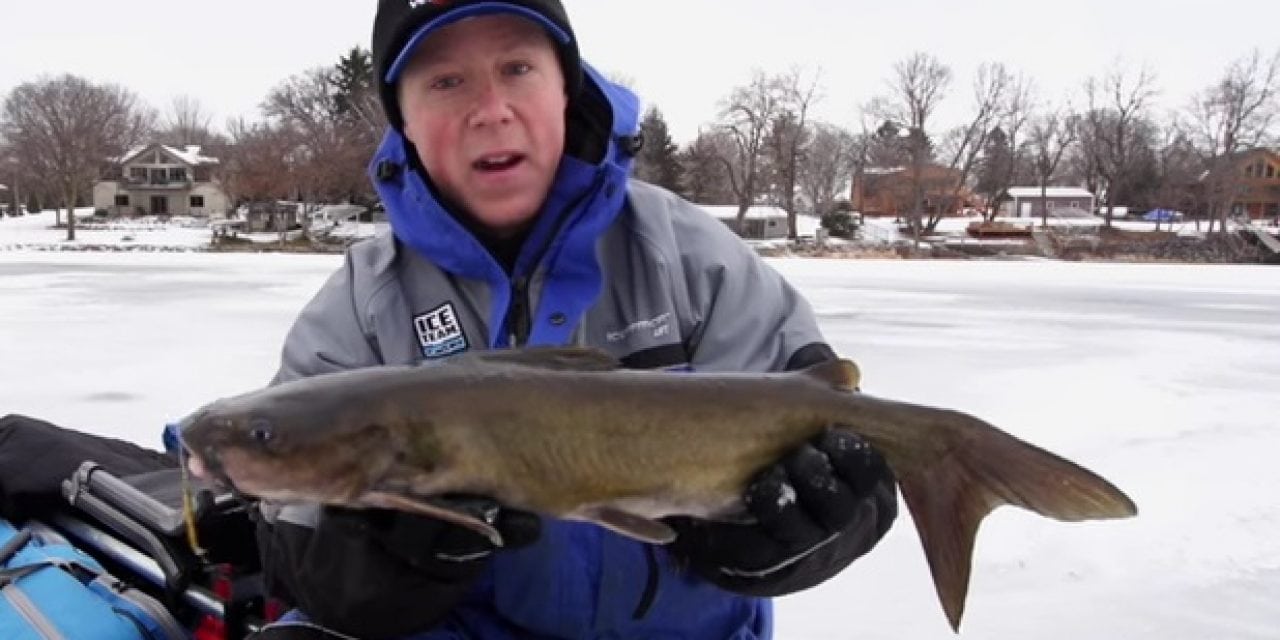Ice Fishing For Catfish With Ice Team