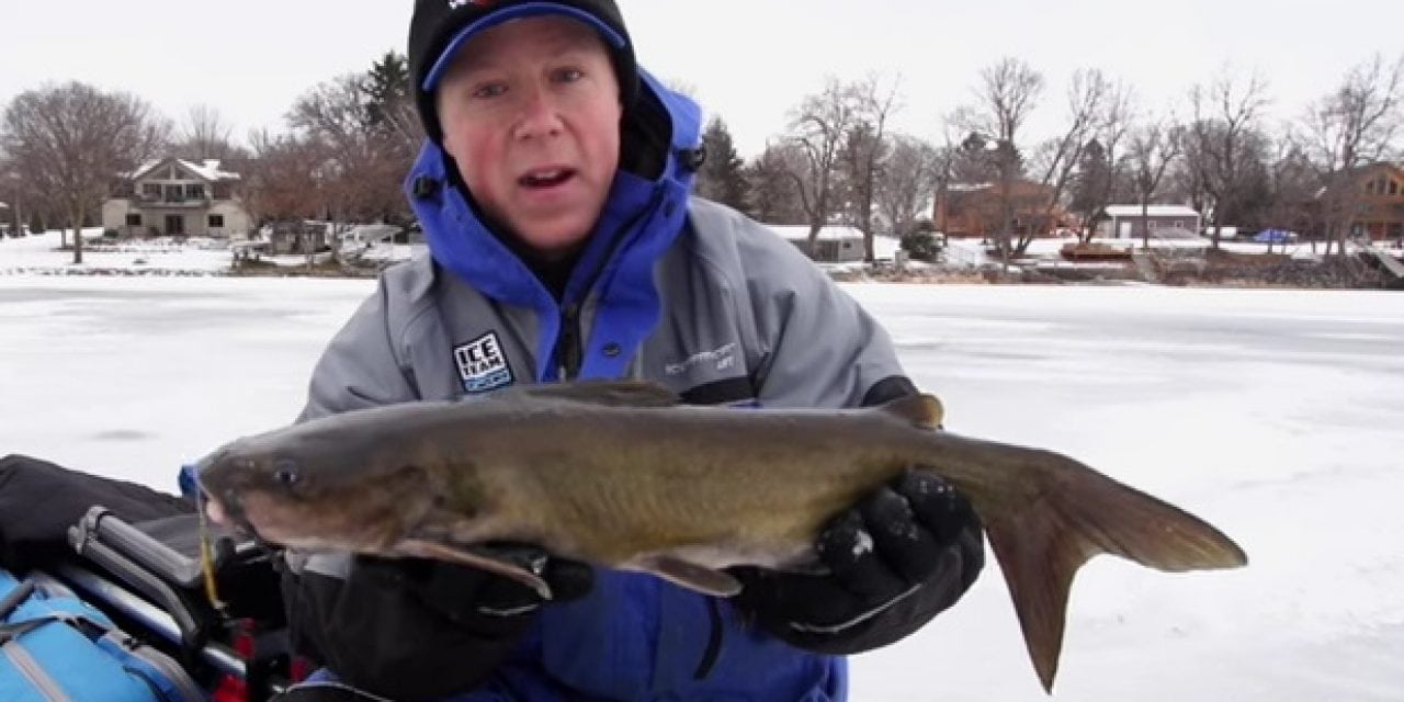 Ice Fishing For Catfish With Ice Team