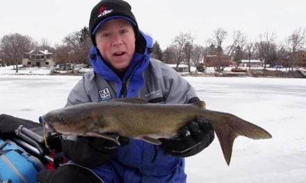 Ice Fishing For Catfish With Ice Team