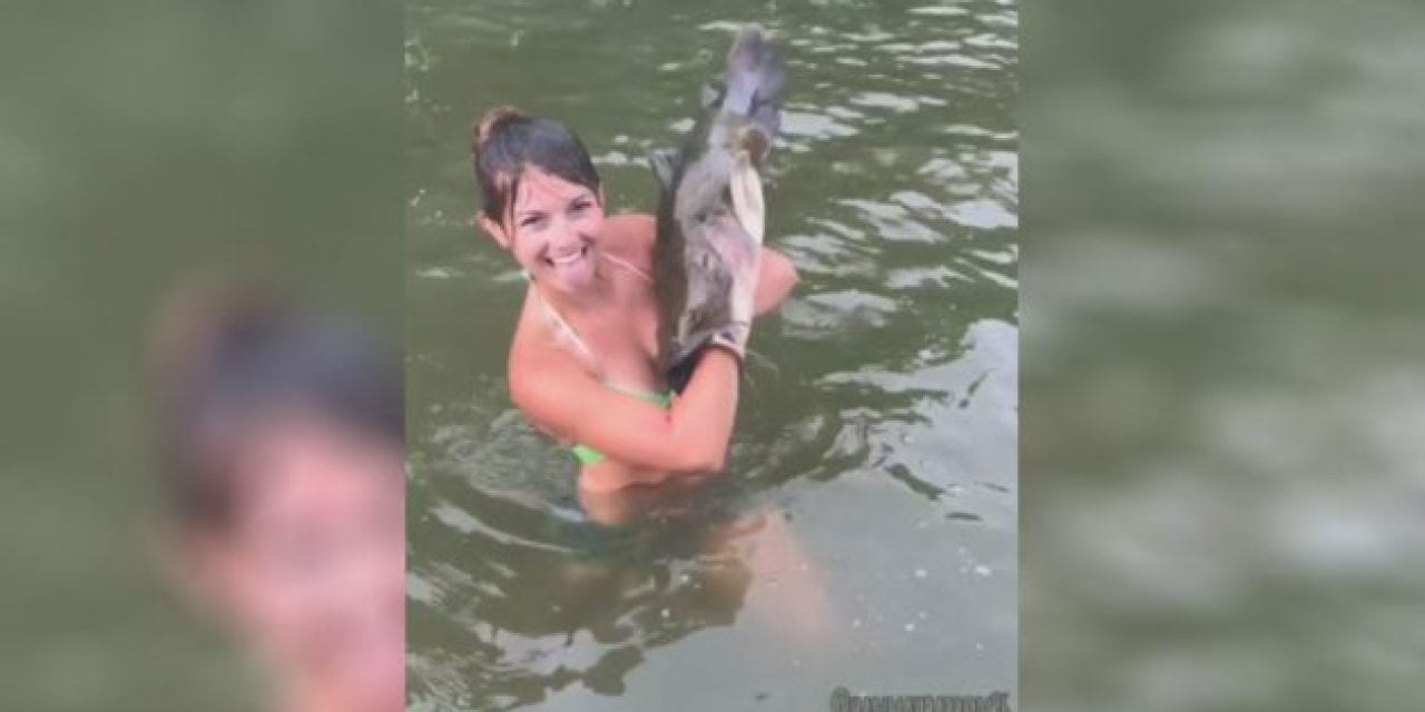 Video: Hannah Barron Hand-Catches Mean-Spirited Catfish