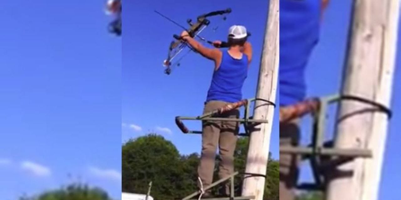 Video: This Guy Doesn’t Use a Safety Belt on His Treestand and Goes Down