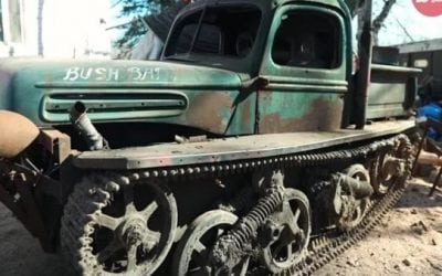 Tankenstein: Half WWII Gun Carrier, Half 1947 Mercury Tow Truck