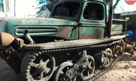 Tankenstein: Half WWII Gun Carrier, Half 1947 Mercury Tow Truck