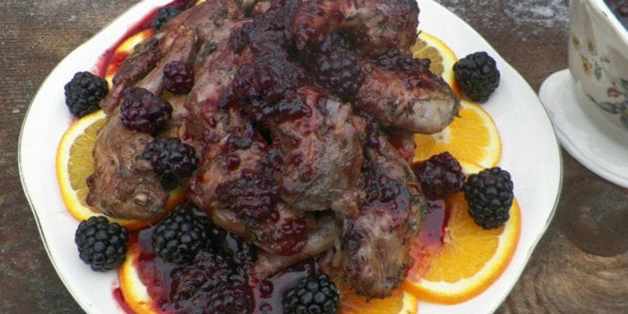 Roast Squirrel with Orange Blackberry Cranberry Sauce