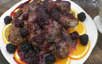 Roast Squirrel with Orange Blackberry Cranberry Sauce