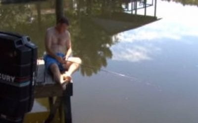 Video: Big Fish Pulls Sleeping Fisherman Right in the Water