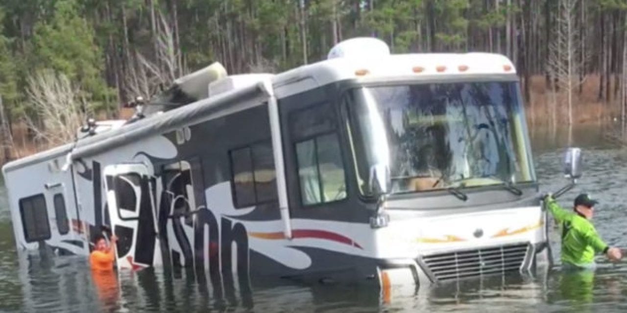 Dog Backs Professional Fisherman’s 38-Foot RV Into Lake