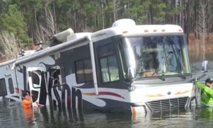 Dog Backs Professional Fisherman’s 38-Foot RV Into Lake