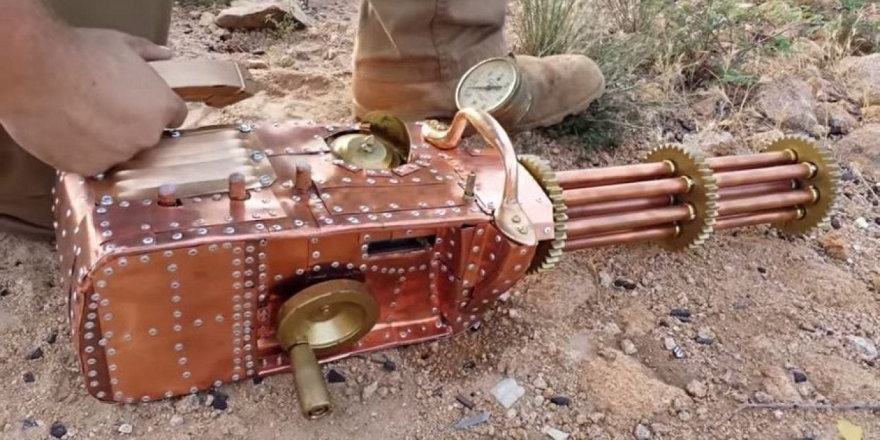Somebody Made a .22 Steampunk Gatling Gun Out of Spare Parts