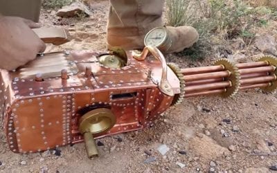 Somebody Made a .22 Steampunk Gatling Gun Out of Spare Parts