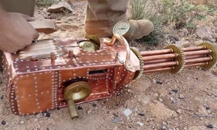 Somebody Made a .22 Steampunk Gatling Gun Out of Spare Parts