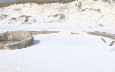 WWII Gun Mount Uncovered on Florida Beach