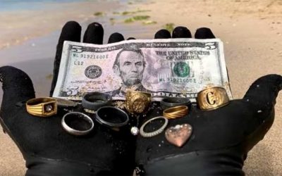 This Treasure Hunter Found 9 Rings Underwater with His Metal Detector