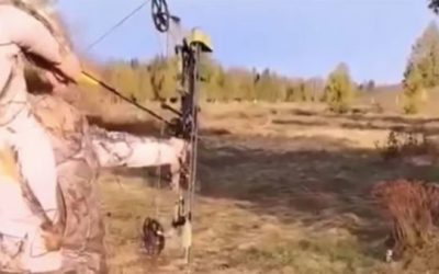 Near Miss: Girl Shoots Arrow at a Beer on the Ground, and It Ricochets Right Past Her Head