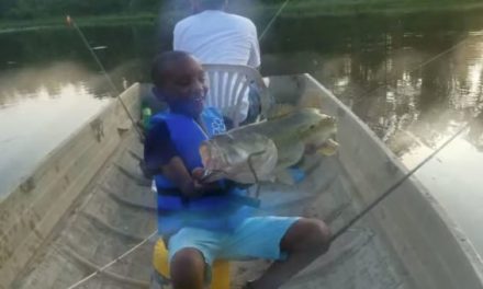 Young Man Lands Monster Bass on Memorial Day Weekend
