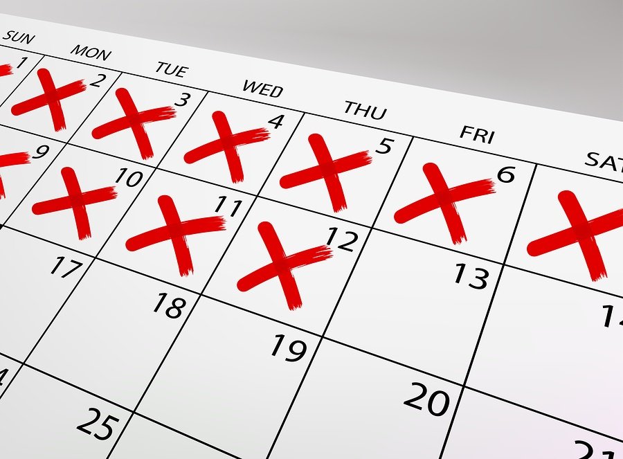 Calendar with strikethrough crosses fields. Vector Image