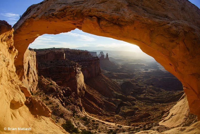 desert canyon image taken with a fisheye lens