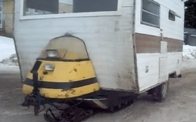 Only in Canada: Snowmobile-Powered Ice Fishing Camper