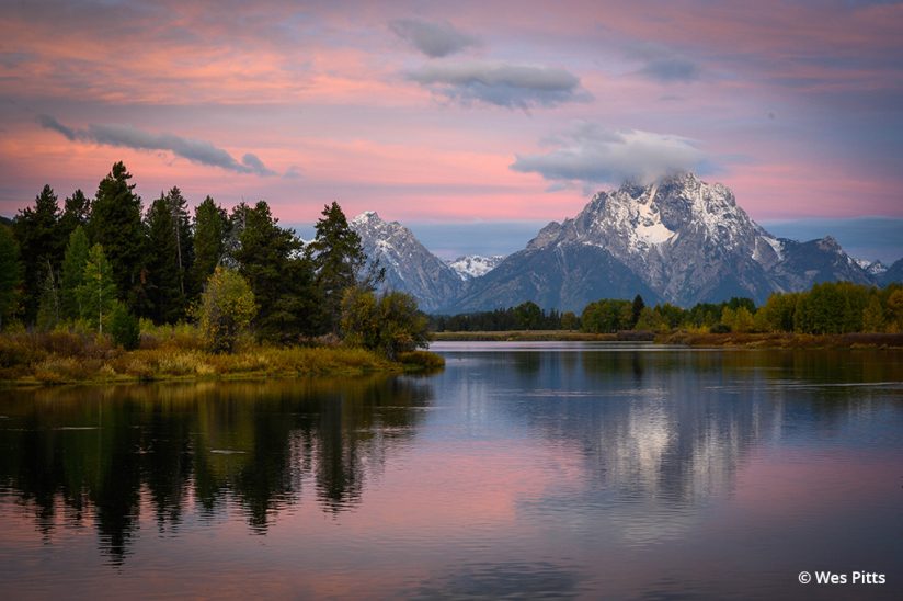 Sunrise image taken at Oxbow Bend with the NIKKOR Z 24-70mm f/2.8 S