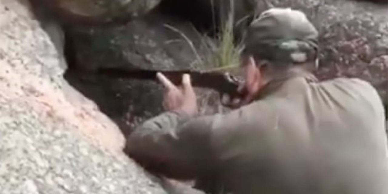 Video: Mountain Lion Hunter Takes Questionable Shot in Between Rocks