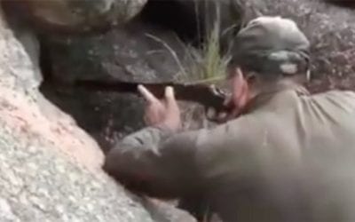 Video: Mountain Lion Hunter Takes Questionable Shot in Between Rocks