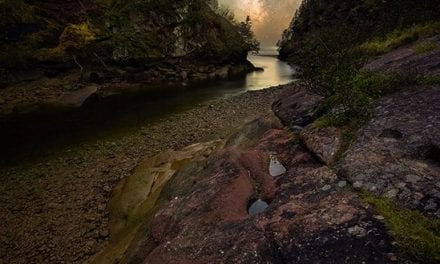 The Milky Way Through A River Gorge