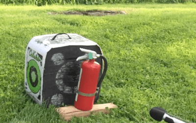 Man Shoots Fire Extinguisher With a Broadhead