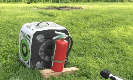 Man Shoots Fire Extinguisher With a Broadhead