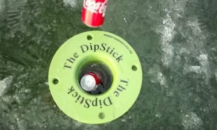 The Dipstick Beverage Cooler Keeps Drinks From Freezing While Ice Fishing